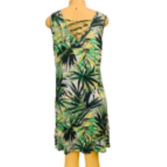 🔥2/$20 Spense Swing Dress Women Sz L Sleeveless Floral Greent - Picture 4 of 4